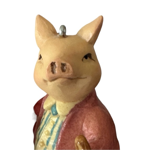 Vintage 1980 Italian Carved Anri Beatrix Potter Pigling Bland Ornament - Picture 10 of 14